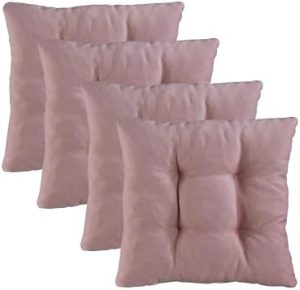 Traumnacht Stuhlkissen Set 4er, Bequeme Kissen für Garten und Küche, 38x38cm, altrosa