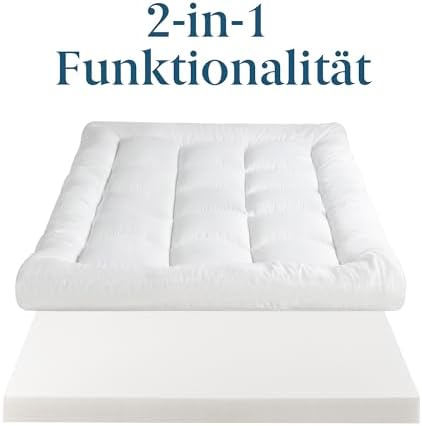 Zinus Matratzen Topper 140x200 cm - 10 cm Memory-Schaum, atmungsaktiver Bezug für optimalen Schlafkomfort