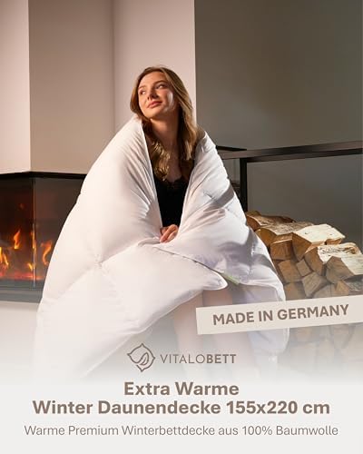 Luxuriöse Winter Bettdecke 135x200 cm - 100% weiche Daunenfüllung, atmungsaktiv & waschbar, perfekt für kalte Nächte!