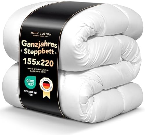John Cotton Nacht Wolke Bettdecke 135x200 - Allergikerfreundliche Steppdecke aus weicher Microfaser für ganzjährigen Kom