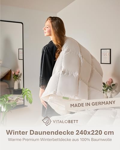 Luxuriöse Winter Bettdecke 135x200 cm - 100% weiche Daunenfüllung, atmungsaktiv & waschbar, perfekt für kalte Nächte!