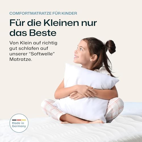 RAVENSBERGER Kinder- und Jugendmatratze Softwelle - Weiche 7-Zonen Kaltschaummatratze, 90 x 200 cm, ideal für Allergiker