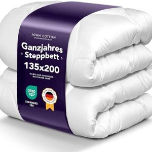 John Cotton Bettdecke 135x200 - Allergikerfreundliche, atmungsaktive Steppdecke für optimalen Schlaf im Frühling & Herbs
