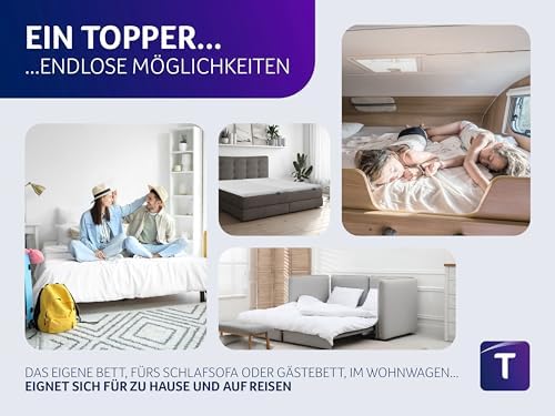 Traumnacht Kaltschaum-Topper 180x200 cm - Allergikerfreundlich & Öko-Tex Zertifiziert für besten Schlafkomfort