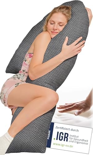 Traumreiter Schwangerschaftskissen XXL – Ergonomisches Wendekissen mit Memory Foam für schwangere Mütter, ideal zum Schl