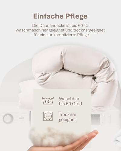 Luxuriöse Winter Bettdecke 135x200 cm - 100% weiche Daunenfüllung, atmungsaktiv & waschbar, perfekt für kalte Nächte!