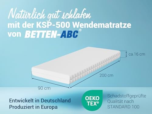 Betten-ABC - 7-Zonen Matratze KSP-500 140x200 cm - Hypoallergen & Antibakteriell für gesunden Schlaf
