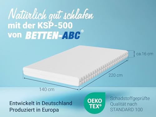 Betten-ABC - 7-Zonen Matratze KSP-500 140x200 cm - Hypoallergen & Antibakteriell für gesunden Schlaf