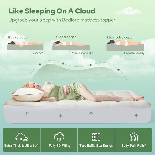BEDLORE Matratzentopper 140x200cm – Weiche Viskoseauflage aus Bambusfaser für besseren Schlaf, ideal bei Rückenschmerzen