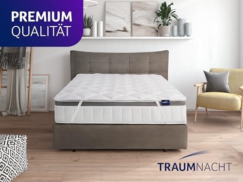 Traumnacht Komfort Topper 140x200 cm - Atmungsaktive Matratzenauflage für Allergiker, Öko-Tex zertifiziert, Qualität Mad