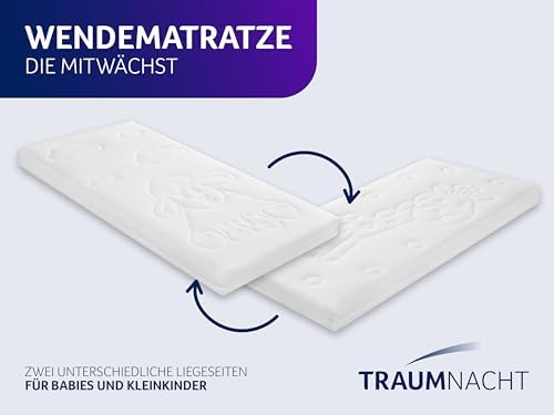 Traumnacht Premium Kindermatratze für Babys und Junioren, 70 x 140 cm, hautfreundlicher Bezug, Öko-Tex zertifiziert!