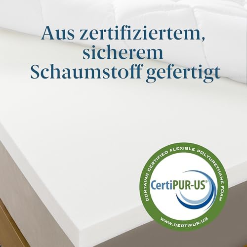 Zinus Matratzen Topper 140x200 cm - 10 cm Memory-Schaum, atmungsaktiver Bezug für optimalen Schlafkomfort