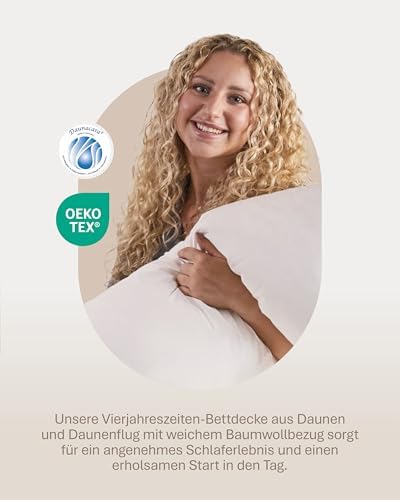 Luxuriöse Winter Bettdecke 135x200 cm - 100% weiche Daunenfüllung, atmungsaktiv & waschbar, perfekt für kalte Nächte!