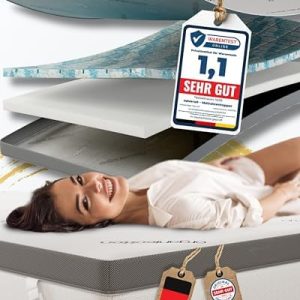 Premium Gel Matratzen Topper 140x200cm | Wolkenweich für besten Schlafkomfort | 100% Bio-Baumwolle