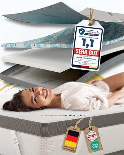 Premium Gel Matratzen Topper 140x200cm | Wolkenweich für besten Schlafkomfort | 100% Bio-Baumwolle
