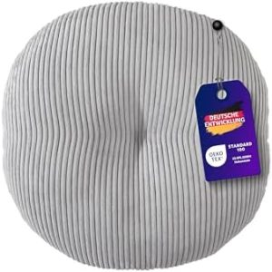 Traumnacht Rundes Cord-Bodenkissen 60cm - Gemütliches, steingraues Design für Ihr Zuhause!