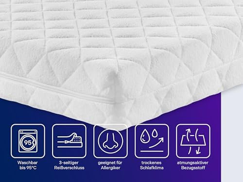 Traumnacht Premium Kindermatratze für Babys und Junioren, 70 x 140 cm, hautfreundlicher Bezug, Öko-Tex zertifiziert!