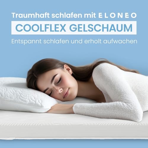 ELONEO Gel Topper 180x200cm - Bequeme 5 cm Gel-Memory-Schaum Matratzenauflage für Bett und Boxspringbett mit atmungsakti