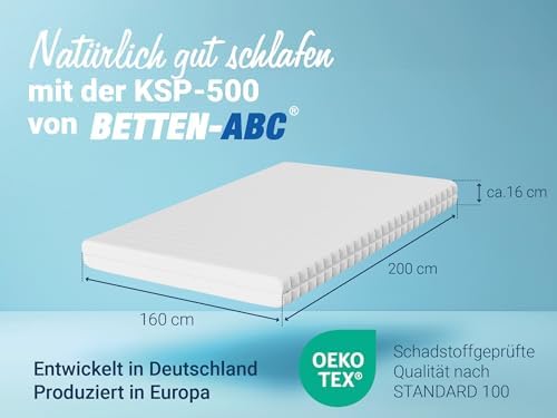 Betten-ABC - 7-Zonen Matratze KSP-500 140x200 cm - Hypoallergen & Antibakteriell für gesunden Schlaf