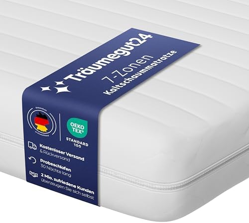 Träumegut24 AquaFlex 7-Zonen Matratze 90x200 cm | Ergonomisch & hypoallergen | Waschbarer Bezug für optimalen Schlafkomf