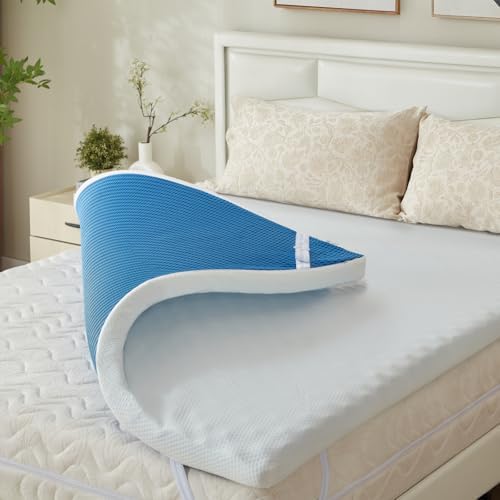 Öko-TEX® Zertifizierter Gelschaum Matratzen Topper 140x200cm – 10cm Höhe für Boxspringbetten mit kühlender Funktion, was