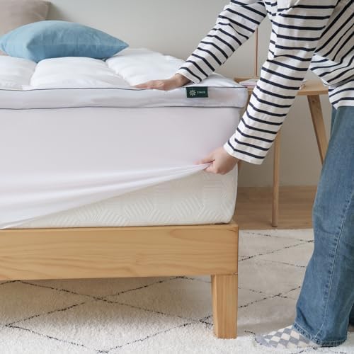 Zinus Matratzen Topper 140x200 cm - 10 cm Memory-Schaum, atmungsaktiver Bezug für optimalen Schlafkomfort
