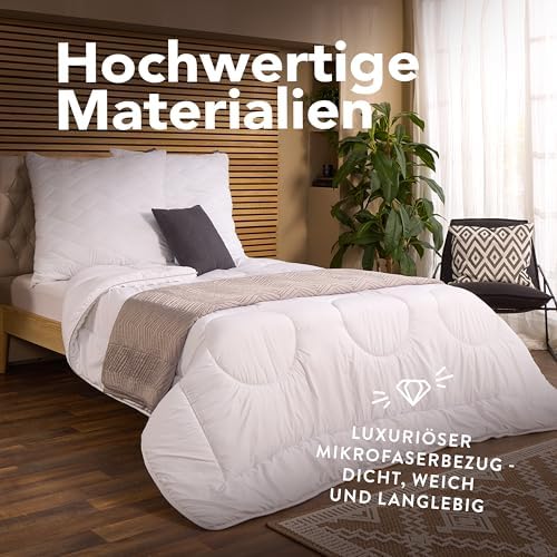 John Cotton Nacht Wolke Bettdecke 135x200 - Allergikerfreundliche Steppdecke aus weicher Microfaser für ganzjährigen Kom