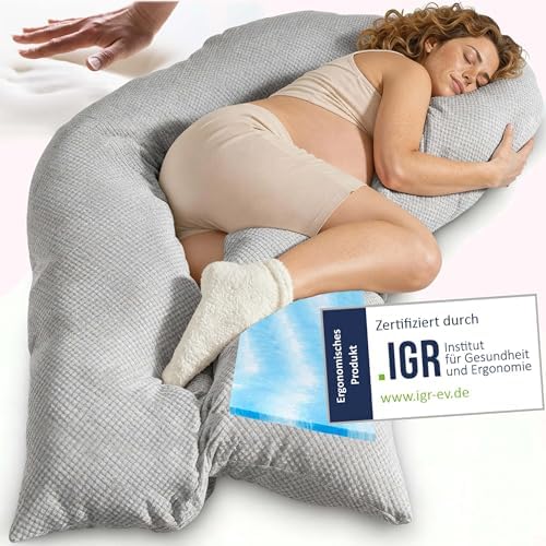 Traumreiter Schwangerschaftskissen XXL – Ergonomisches Wendekissen mit Memory Foam für schwangere Mütter, ideal zum Schl