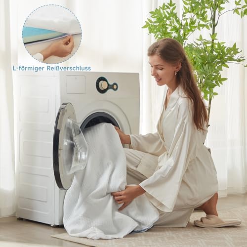 Öko-TEX® Zertifizierter Gelschaum Matratzen Topper 140x200cm – 10cm Höhe für Boxspringbetten mit kühlender Funktion, was