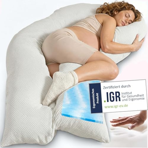 Traumreiter Schwangerschaftskissen XXL – Ergonomisches Wendekissen mit Memory Foam für schwangere Mütter, ideal zum Schl