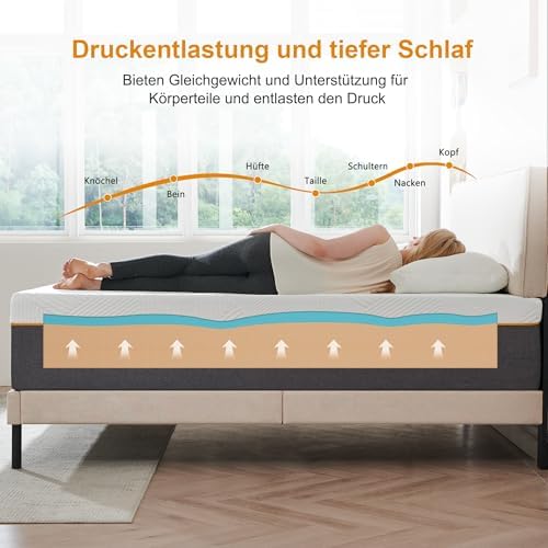 Hochwertige Kaltschaummatratze 140x200 cm H3 – Bequemer Schlafkomfort für Jugendliche, 16 cm Höhe, waschbarer Bezug