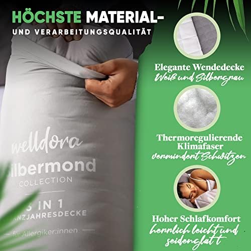 Welldora OPTICLIMA Allergiker Bettdecke 135x200 | 4 Jahreszeiten - Fachärztlich geprüft & Oeko-Tex für besten Schlafkomf