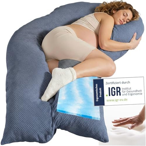 Traumreiter Schwangerschaftskissen XXL – Ergonomisches Wendekissen mit Memory Foam für schwangere Mütter, ideal zum Schl