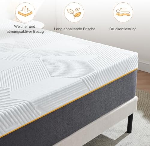 Hochwertige Kaltschaummatratze 140x200 cm H3 – Bequemer Schlafkomfort für Jugendliche, 16 cm Höhe, waschbarer Bezug