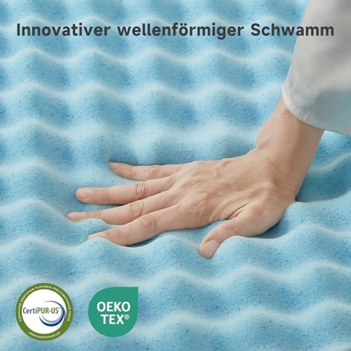Öko-TEX® Zertifizierter Gelschaum Matratzen Topper 140x200cm – 10cm Höhe für Boxspringbetten mit kühlender Funktion, was