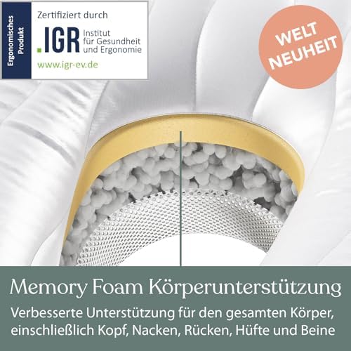 Traumreiter Schwangerschaftskissen XXL – Ergonomisches Wendekissen mit Memory Foam für schwangere Mütter, ideal zum Schl