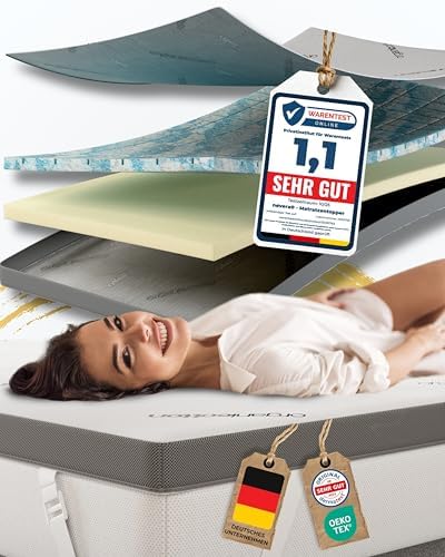 Premium Gel Matratzen Topper 140x200cm | Wolkenweich für besten Schlafkomfort | 100% Bio-Baumwolle