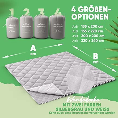 Welldora OPTICLIMA Allergiker Bettdecke 135x200 | 4 Jahreszeiten - Fachärztlich geprüft & Oeko-Tex für besten Schlafkomf