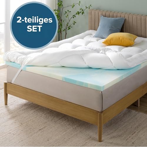 Zinus Matratzen Topper 140x200 cm - 10 cm Memory-Schaum, atmungsaktiver Bezug für optimalen Schlafkomfort