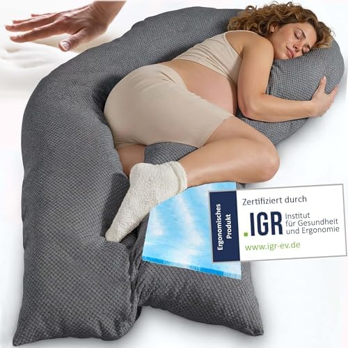 Traumreiter Schwangerschaftskissen XXL – Ergonomisches Wendekissen mit Memory Foam für schwangere Mütter, ideal zum Schl