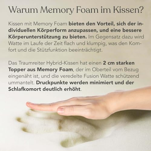 Traumreiter Schwangerschaftskissen XXL – Ergonomisches Wendekissen mit Memory Foam für schwangere Mütter, ideal zum Schl